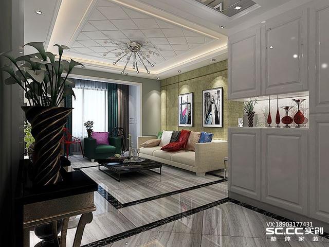 三室兩廳一衛(wèi)115㎡后現(xiàn)代風(fēng)格裝修效果圖，大氣時(shí)尚！