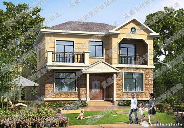 三層農(nóng)村自建房，40萬(wàn)2廳7室12×13帶健身房+套房，外觀設(shè)計(jì)非常大氣。