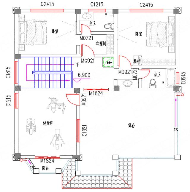 三層農(nóng)村自建房，40萬(wàn)2廳7室12×13帶健身房+套房，外觀設(shè)計(jì)非常大氣。