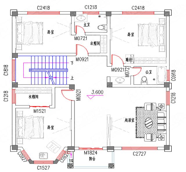 三層農(nóng)村自建房，40萬(wàn)2廳7室12×13帶健身房+套房，外觀設(shè)計(jì)非常大氣。