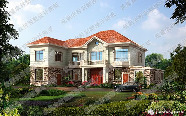 三層農(nóng)村自建房，40萬(wàn)2廳7室12×13帶健身房+套房，外觀設(shè)計(jì)非常大氣。