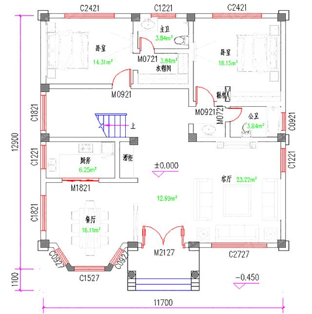 三層農(nóng)村自建房，40萬(wàn)2廳7室12×13帶健身房+套房，外觀設(shè)計(jì)非常大氣。