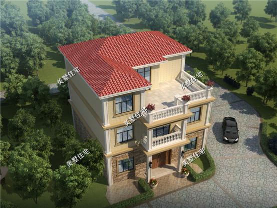 三層別墅圖，12x12米，6室2廳簡(jiǎn)歐風(fēng)，方正的戶型和簡(jiǎn)約的外觀。