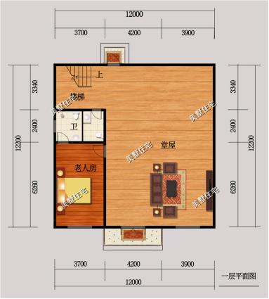 三層別墅圖，12x12米，6室2廳簡(jiǎn)歐風(fēng)，方正的戶型和簡(jiǎn)約的外觀。