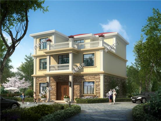 三層別墅圖，12x12米，6室2廳簡(jiǎn)歐風(fēng)，方正的戶型和簡(jiǎn)約的外觀。