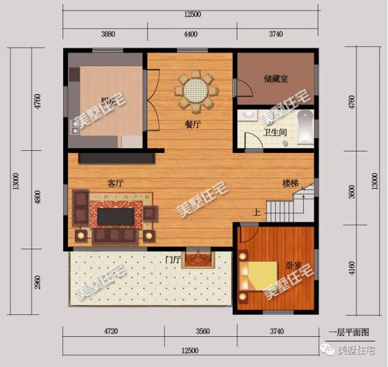 三層新中式別墅圖，12x13米，露臺(tái)精致布局實(shí)用，簡(jiǎn)約大方。