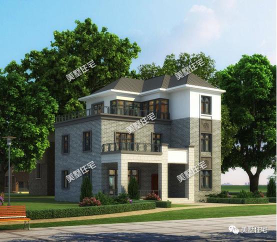 三層新中式別墅圖，12x13米，露臺(tái)精致布局實(shí)用，簡(jiǎn)約大方。