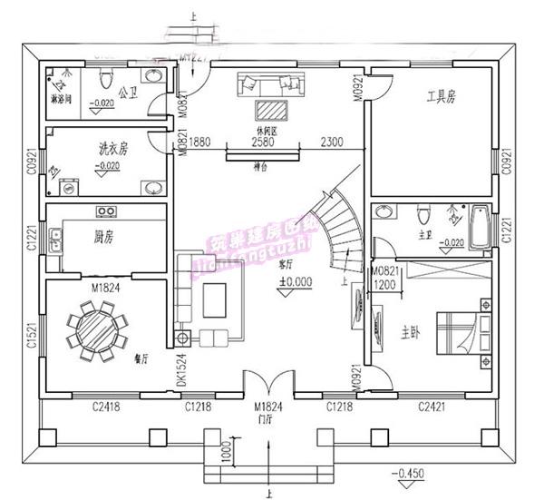 高檔歐式四層農(nóng)村別墅設(shè)計(jì)圖，70萬180平方米，清新脫俗的外觀。