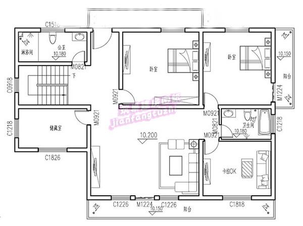 高檔歐式四層農(nóng)村別墅設(shè)計(jì)圖，70萬180平方米，清新脫俗的外觀。
