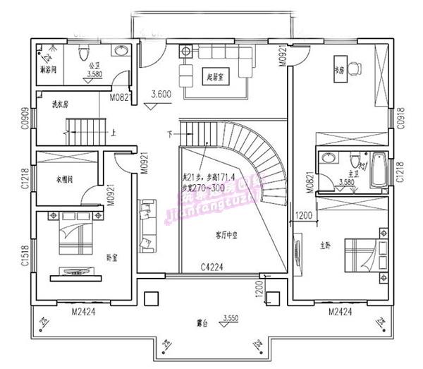 高檔歐式四層農(nóng)村別墅設(shè)計(jì)圖，70萬180平方米，清新脫俗的外觀。