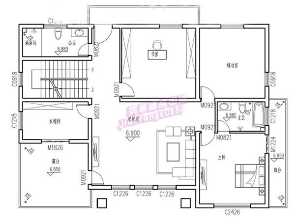 高檔歐式四層農(nóng)村別墅設(shè)計(jì)圖，70萬180平方米，清新脫俗的外觀。