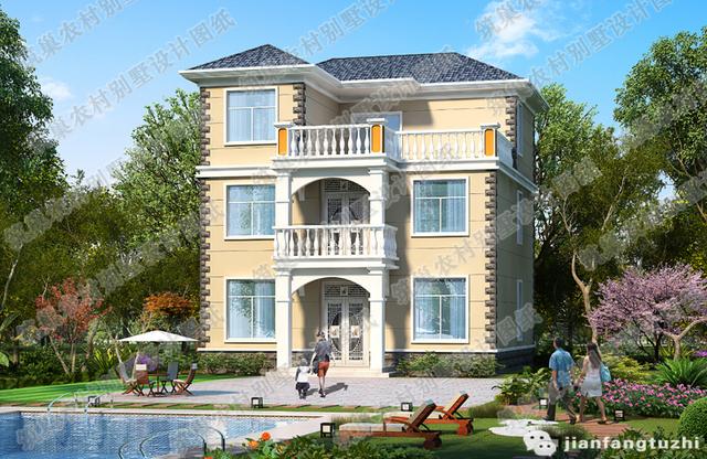 二層實(shí)用漂亮農(nóng)村自建房，140㎡2廳5室?guī)梦?，造價(jià)25萬