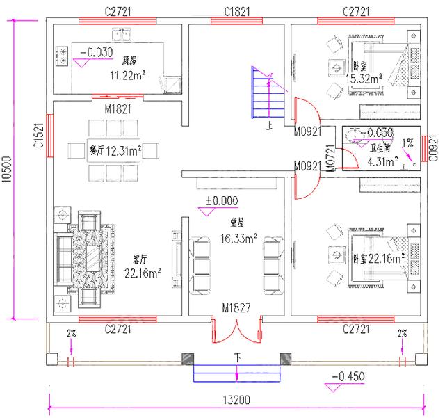 二層實(shí)用漂亮農(nóng)村自建房，140㎡2廳5室?guī)梦?，造價(jià)25萬