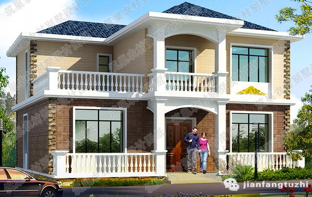 二層實(shí)用漂亮農(nóng)村自建房，140㎡2廳5室?guī)梦?，造價(jià)25萬