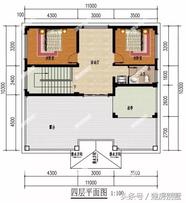 帶飄窗和平屋頂設(shè)計(jì)的四層豪宅別墅設(shè)計(jì)圖，建了這么一套好房子，想想都很美好