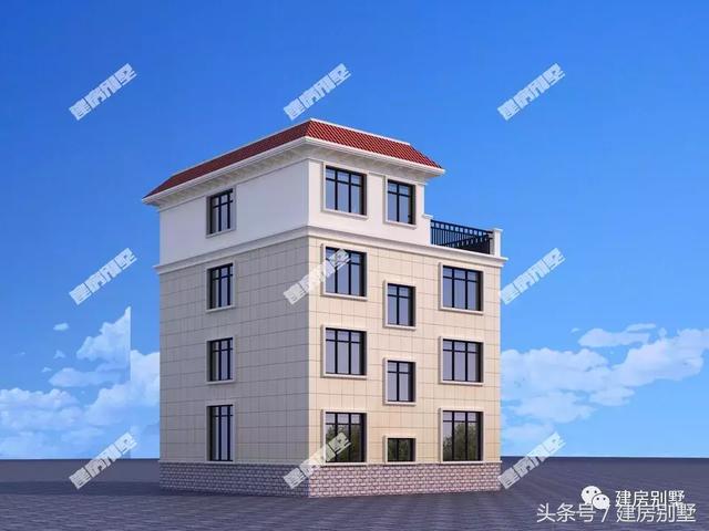 帶飄窗和平屋頂設(shè)計(jì)的四層豪宅別墅設(shè)計(jì)圖，建了這么一套好房子，想想都很美好