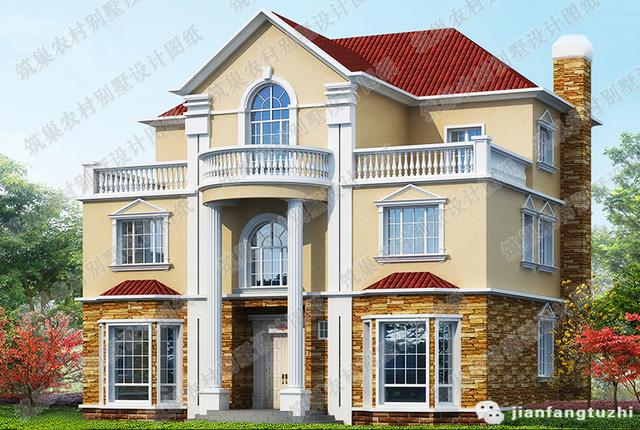 造價38萬14×12米三層3廳10室3衛(wèi)的別墅設計圖（附全套施工圖），設計圖布局流暢，適合農(nóng)村大家庭