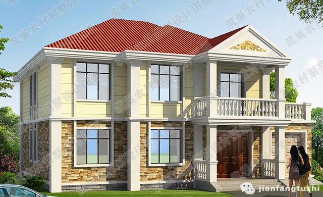 30萬占地160平2廳6室6衛(wèi)帶車庫套間二層農(nóng)村全套別墅施工圖，大氣又適用，你喜歡這款嗎？