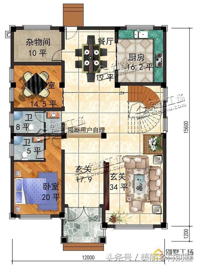 12X16.8米三層農(nóng)村自建別墅設(shè)計(jì)施工圖，小開(kāi)間大進(jìn)深，對(duì)于建房來(lái)說(shuō)是個(gè)不錯(cuò)的選擇！