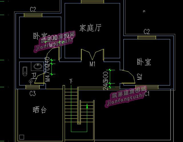 3房3廳的60平方米簡約二層農(nóng)村自建房設(shè)計圖紙（外樓梯設(shè)計），房型好看，走動也方便