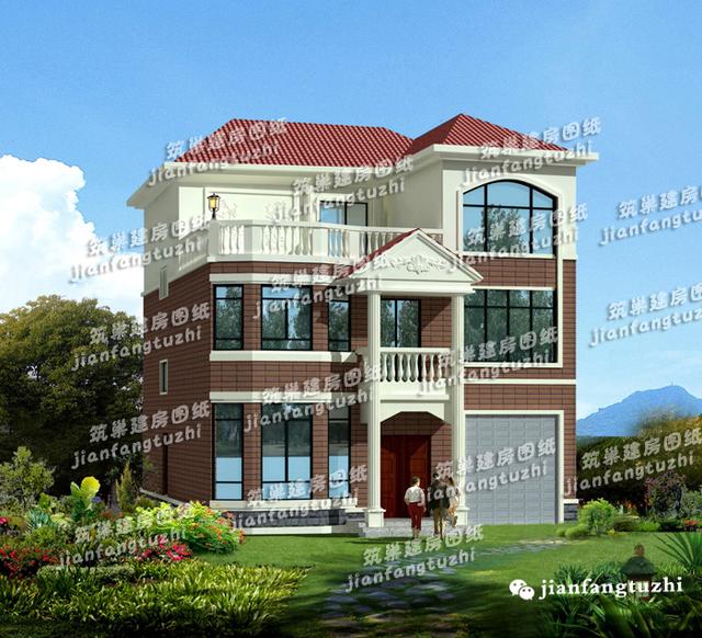 二層鄉(xiāng)村別墅設(shè)計圖，12x10米，戶型實用。