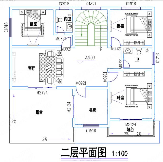 二層自建房，170㎡2廳5室?guī)к噹焯组g，外墻文化石裝飾！