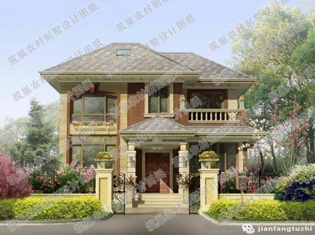 2廳4室二層農(nóng)村自建房，12×9米,造價(jià)22萬，帶走廊+休閑廳+豪華套間