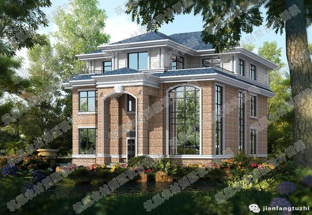 2廳4室二層農(nóng)村自建房，12×9米,造價(jià)22萬，帶走廊+休閑廳+豪華套間