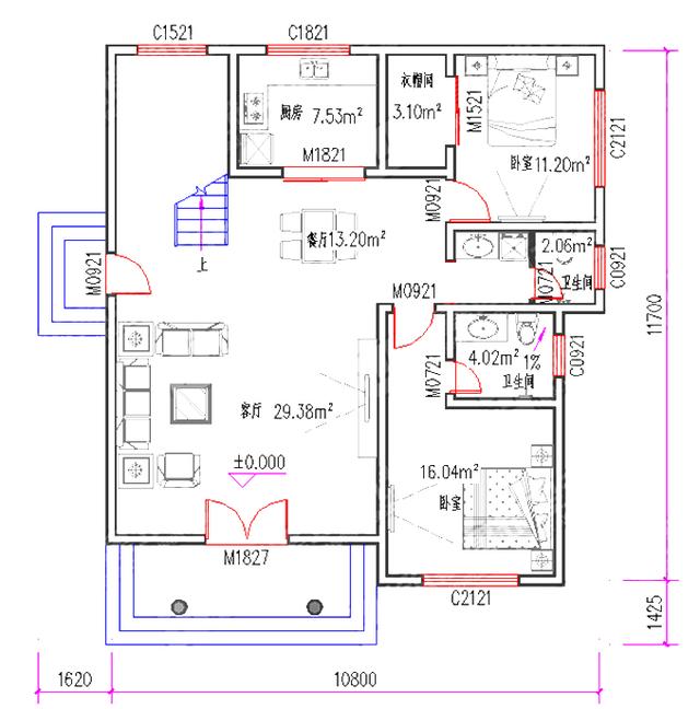 三層農(nóng)村自建房，3廳7室11×12米，帶套房+家庭活動(dòng)室，簡(jiǎn)單大方。