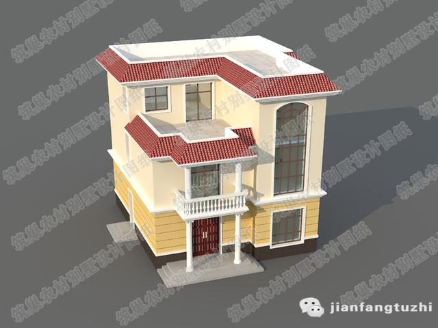 三層農(nóng)村自建房，3廳7室11×12米，帶套房+家庭活動(dòng)室，簡(jiǎn)單大方。