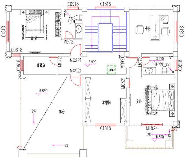 三層別墅設計圖，帶神位挑空客廳娛樂室影音室，精美闊氣，主體40萬！