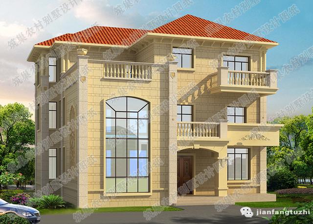 三層別墅設計圖，帶神位挑空客廳娛樂室影音室，精美闊氣，主體40萬！