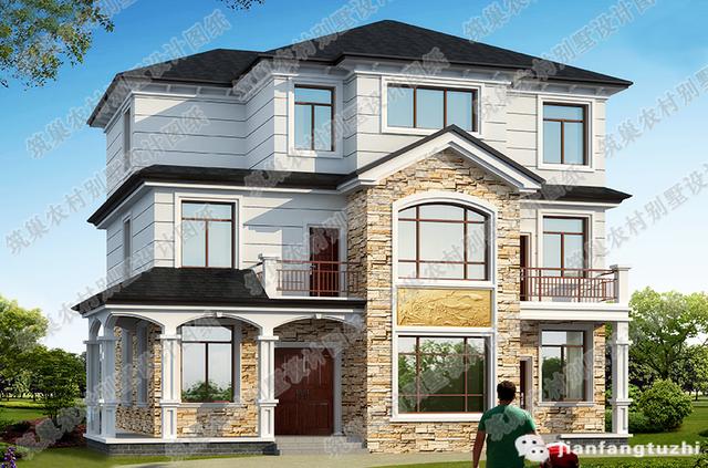 三層農(nóng)村自建房設(shè)計圖，3廳11室，帶棋牌室書房套房。