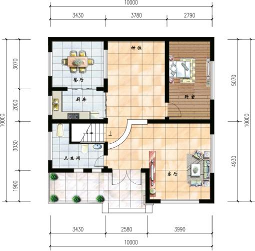 低調(diào)奢華三層小別墅，10X10米，精致的外觀。