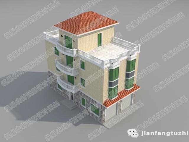 四層別墅設(shè)計(jì)圖，8×16米，帶商鋪健身娛樂(lè)室，簡(jiǎn)約大氣。