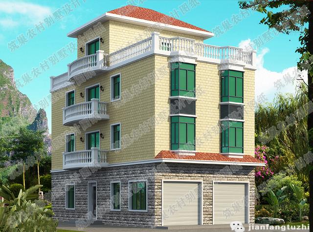 四層別墅設(shè)計(jì)圖，8×16米，帶商鋪健身娛樂(lè)室，簡(jiǎn)約大氣。