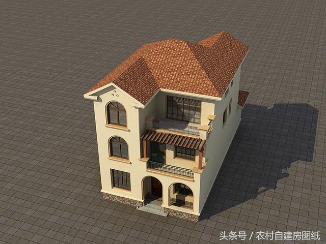 二層半農(nóng)村自建房，8X16米，帶車庫布局好，又舒適實用有面子。