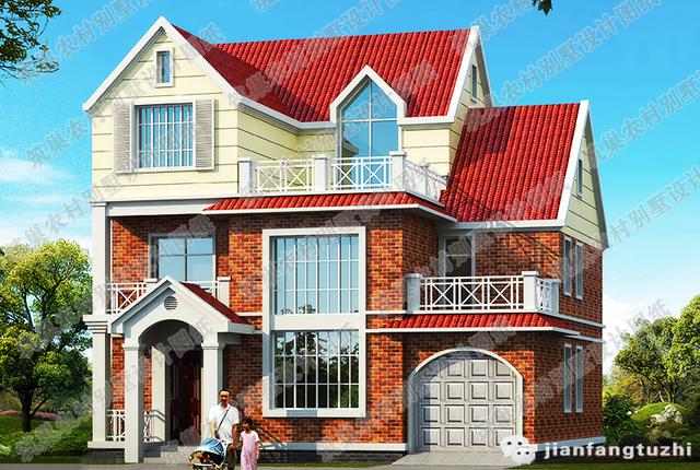 三層別墅設(shè)計(jì)圖，140㎡3廳7臥，造價(jià)37萬(wàn)，帶堂屋+豪華套房！