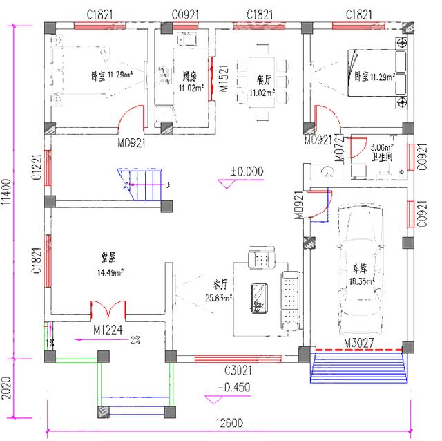 三層別墅設(shè)計(jì)圖，140㎡3廳7臥，造價(jià)37萬(wàn)，帶堂屋+豪華套房！