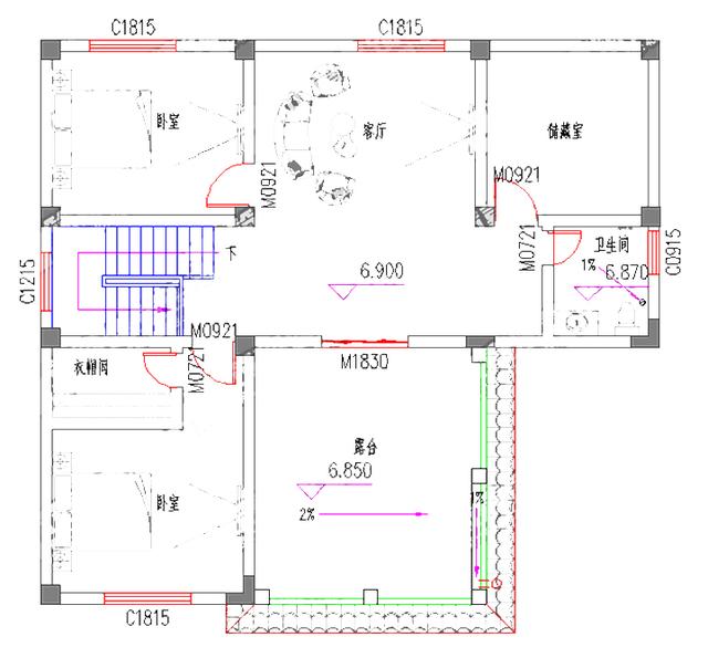 三層別墅設(shè)計(jì)圖，140㎡3廳7臥，造價(jià)37萬(wàn)，帶堂屋+豪華套房！