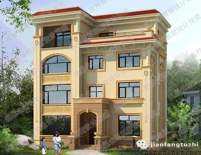 四層別墅設計圖，4廳6室?guī)Х鹛眯蓍e區(qū)，主體造價40萬，整體設計簡約大方，適合農(nóng)村建房。