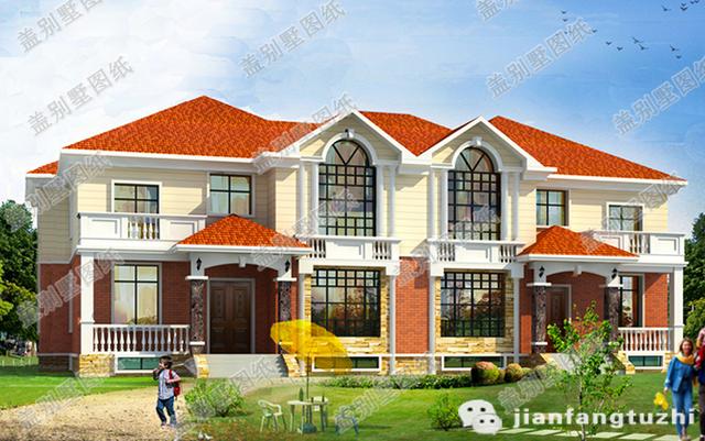 二層雙拼自建房，26×19米，造價110玩，帶地下室+堂屋+柴房+套房。