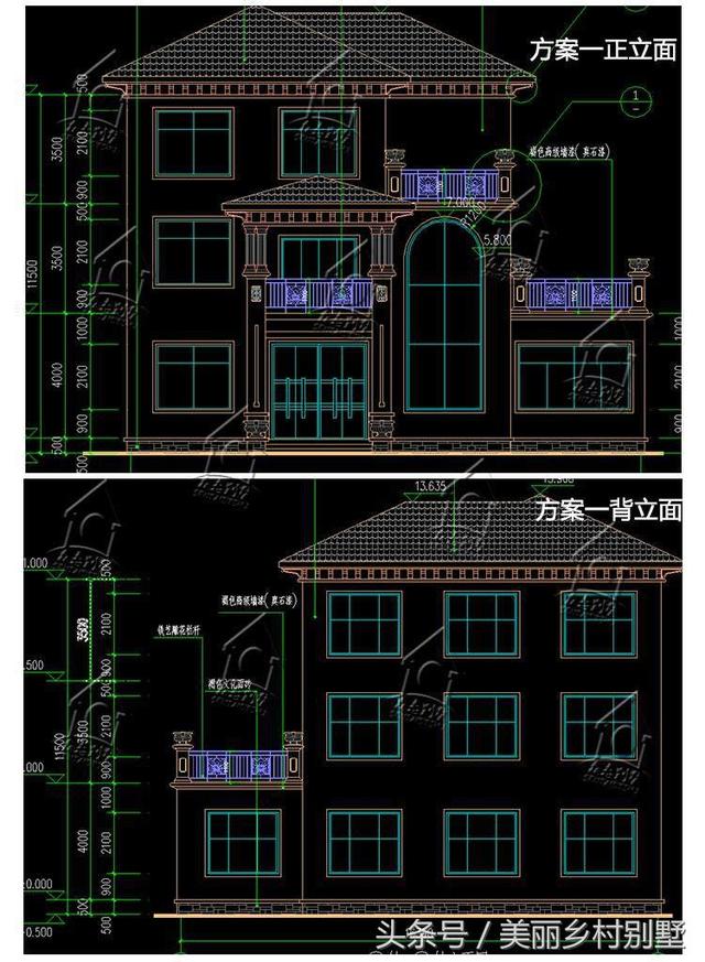 三層簡歐風(fēng)格農(nóng)村別墅，188平，造價50萬，陽光餐廳雙露臺。