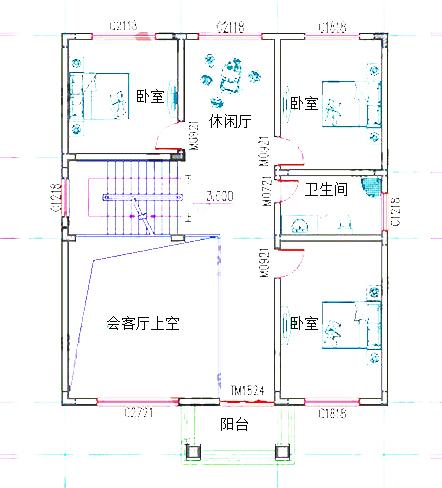 復式三層歐式別墅設計圖，2廳6臥130㎡帶車庫健身房休閑廳，造價30萬。