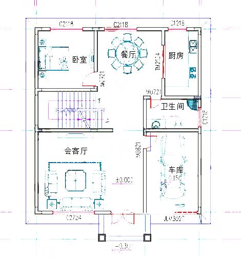 復式三層歐式別墅設計圖，2廳6臥130㎡帶車庫健身房休閑廳，造價30萬。