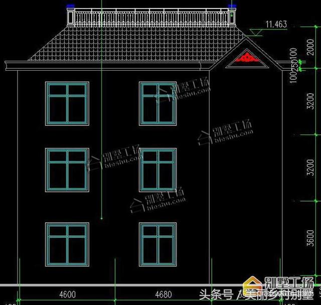 農(nóng)村三層別墅，帶堂屋，12.82X12.4m造價(jià)27萬，外觀經(jīng)典大氣。