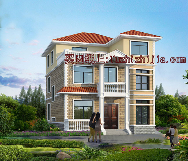 5套農(nóng)村三層房屋圖，主體15萬，不用攢錢都能建