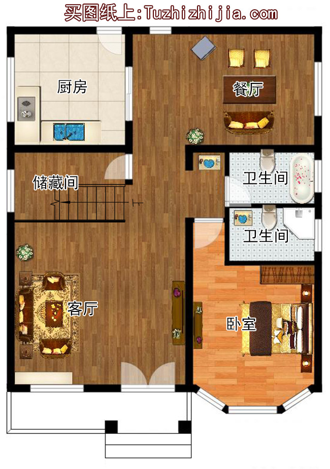 5套農(nóng)村三層房屋圖，主體15萬，不用攢錢都能建