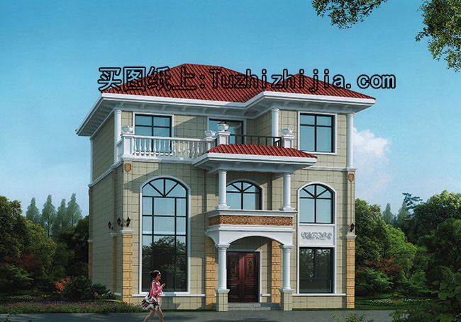 5套農(nóng)村三層房屋圖，主體15萬，不用攢錢都能建