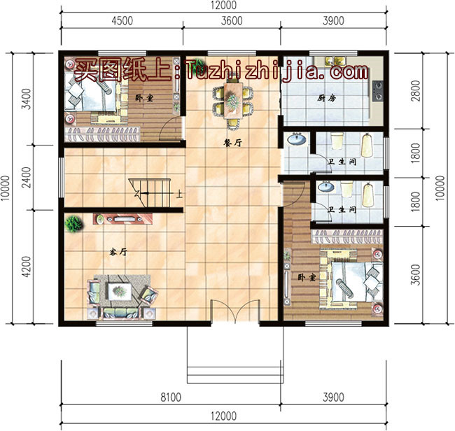 5套農(nóng)村三層房屋圖，主體15萬，不用攢錢都能建